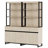Aadam  2 PCS Modern 72" Tall Bookcases With Metal Base And Adjustable Shelves, Library Book Shelf With Storage Cabinet And Open Book Shelfs, Wood Bookshelves For Home Office, Living Room-1014579174-1014579173