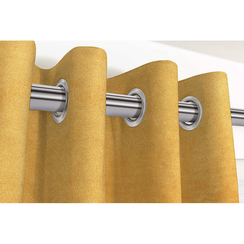 Delavega Blackout Curtains / Drapes Pair, Width 116 x Drop 137cm, Yellow