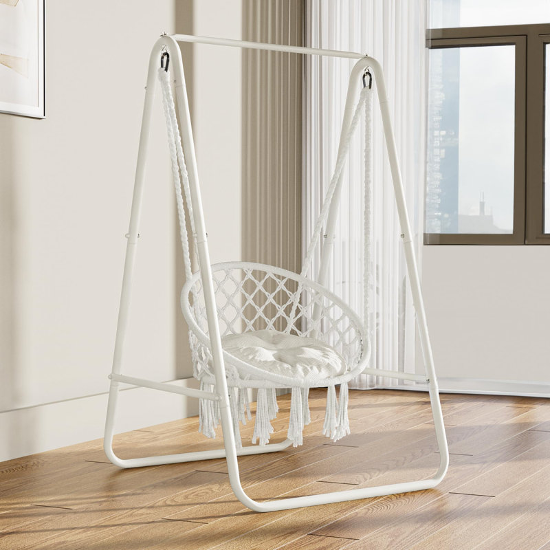 Hanging Chair with Stand, White