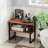 2-tier Teak Bathroom Storage Shelf Freestanding Wooden Bookshelf For Living Room