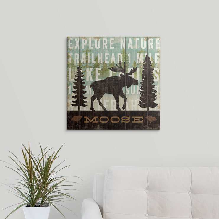 «Simple Living Moose» par Michael Mullan, impression, H 35 po x l 35 po x P 1,5 po, Toile