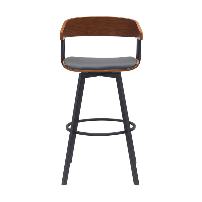 Tabouret tournant 31 po Vera, dossier ouvert courbé