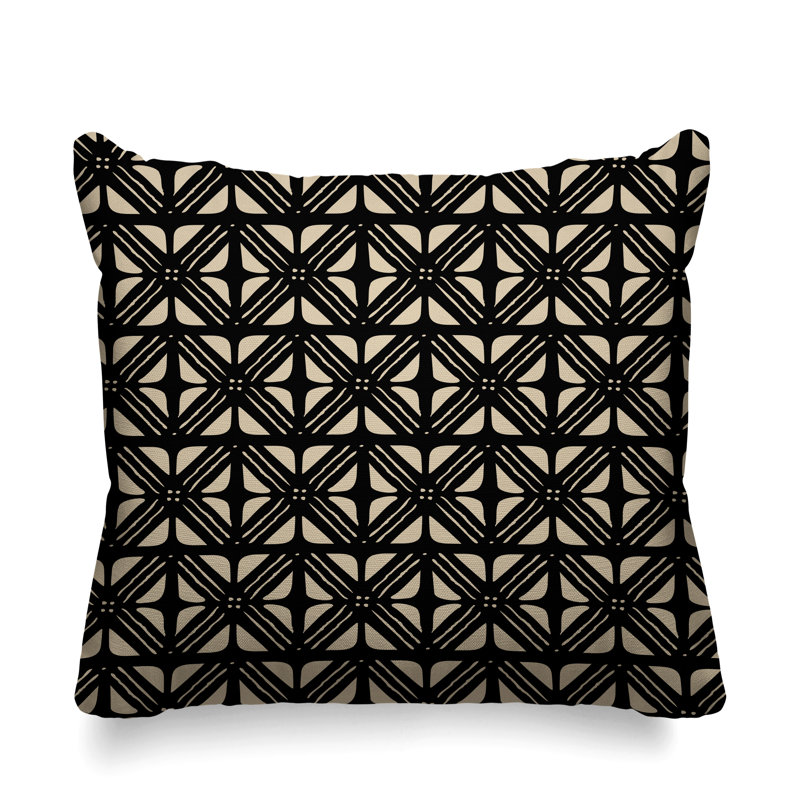 Housse de coussin d'extérieur carré et insert, 15 po x 15 po, Noir, Carré