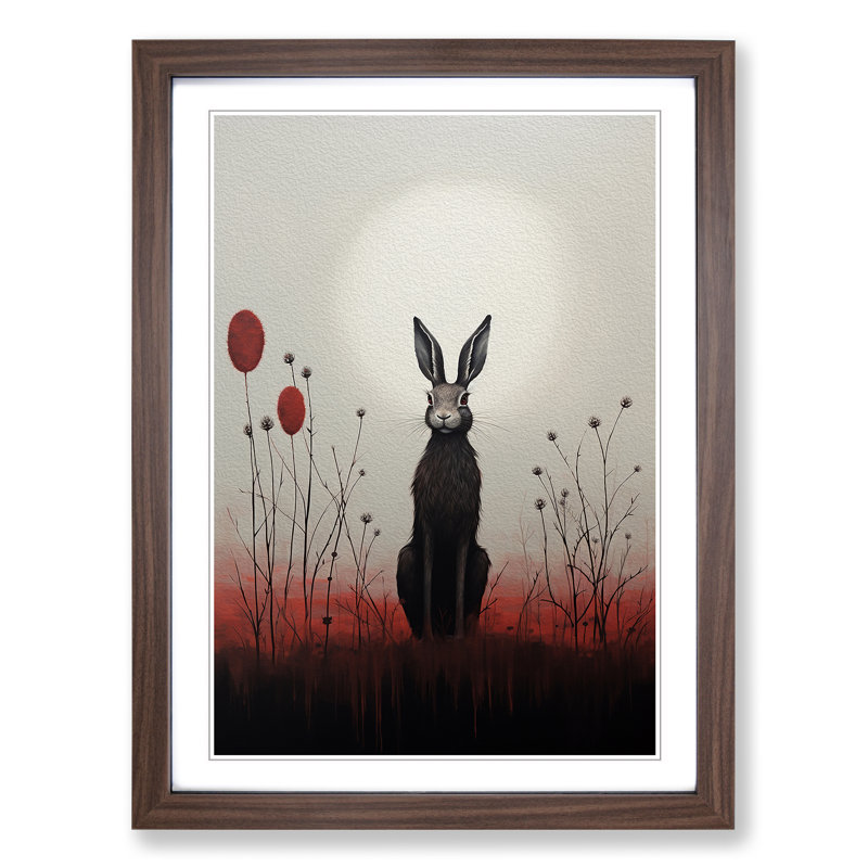 XYZ-FRM-V1223-3576 Hare Minimalism No.3 - Single Picture Frame Print on Wood