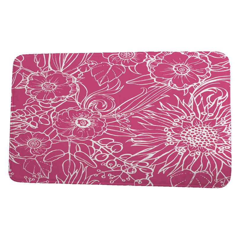 Tapis pour salle de bain Lemos, l 24 po x L 36 po, Rose