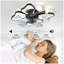 Ventilateur de plafond 19,7 pouces avec lumières avec télécommande de style moderne papillon, noir, ventilateur pour chambre à coucher, salon, minuterie, silencieux, préféré des enfants