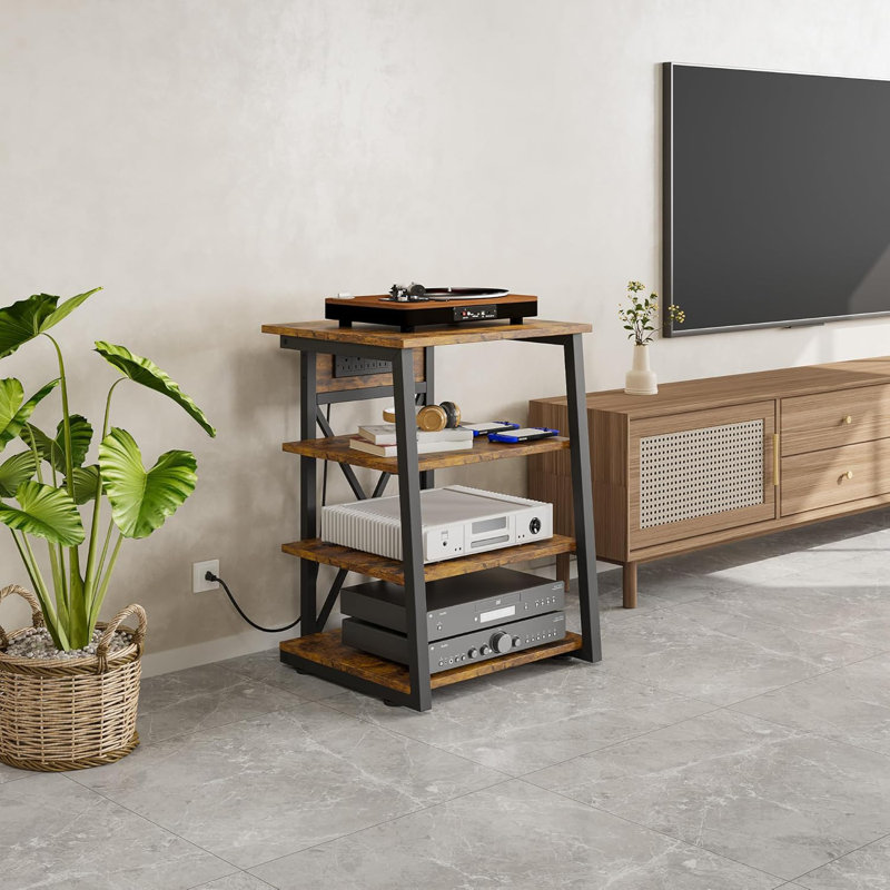 Solid Wood 77.47cm H Media Shelves