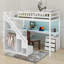 Lit mezzanine simple avec tiroirs, bureau et lumière-969450439