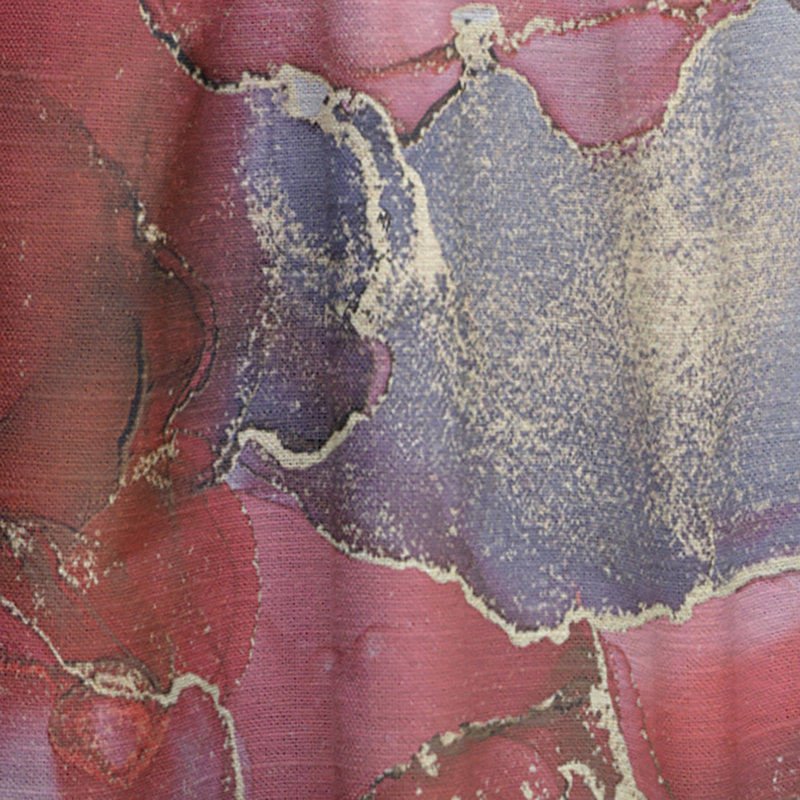 Rouge et gris, art abstrait fluide de luxe - Rideau abstrait - Velours obscurcissant - 1 panneau