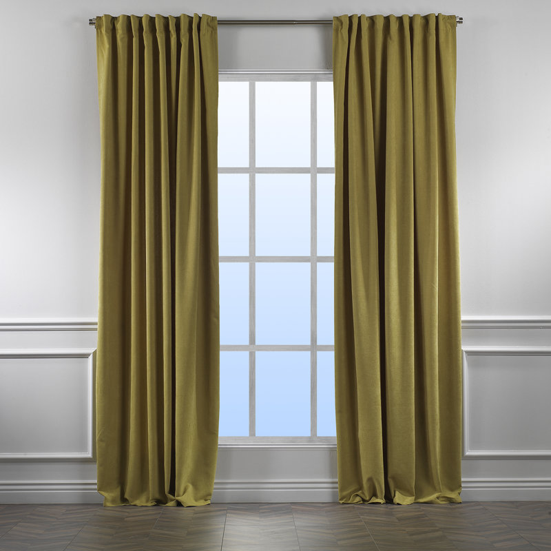 Solid Room Room Darkening Tab top Curtain Panels, Olive Green, 52" W x 72" L