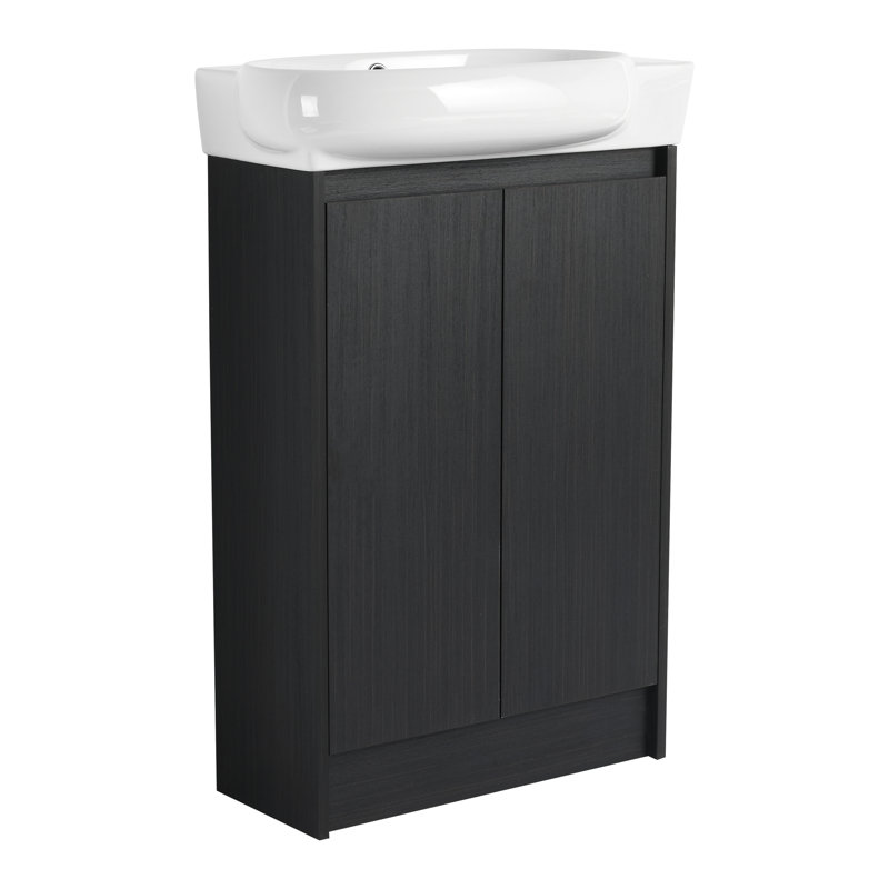 Elowen Compact Freestanding Vanity, Black