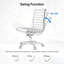 Fauteuil de bureau sans accoudoirs en cuir véritable, dossier mi-haut ou haut, structure en aluminium-1278862039-1278862040