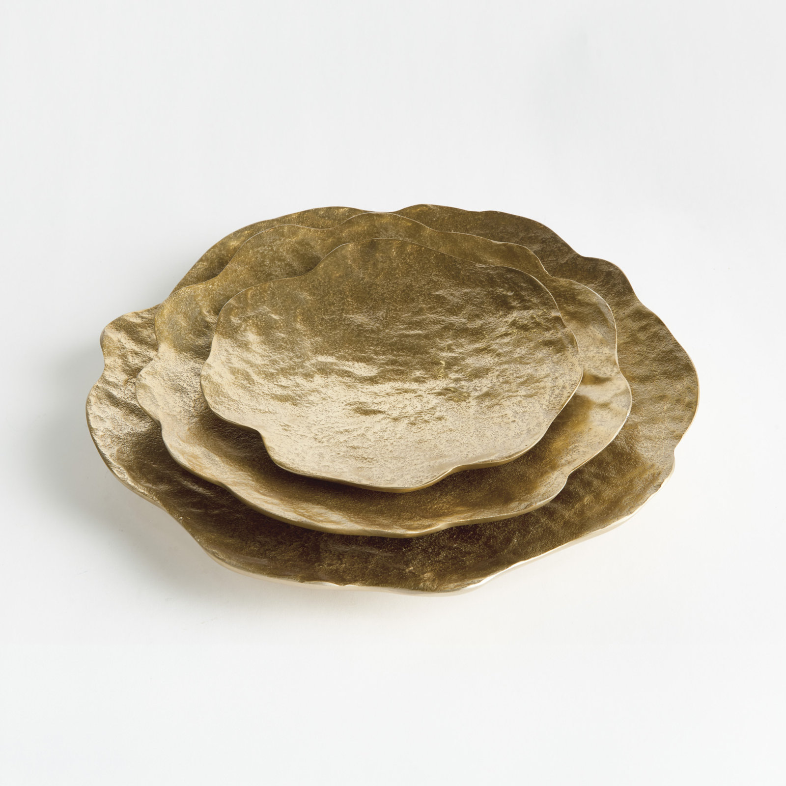 Cast Trays ALUMINUM Tray - Set of 3, Gold