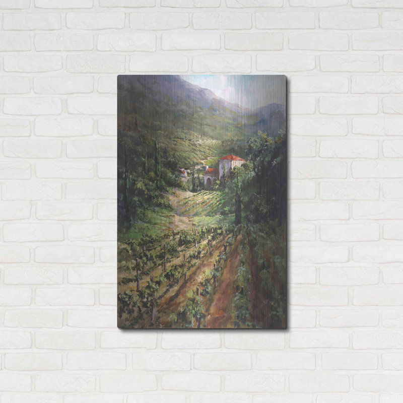 «Tuscany Vineyard» par Art Fronckowiak, reproduction d'art sur métal sans cadre, H 24 po x l 36 po x P 0,13 po