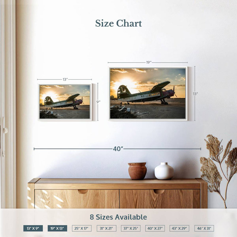 Abandoned Old Plane, 19" X 13", Floating Frame White