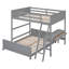 Lit double superposé au dessus d'un lit double avec bureau, gris-1622165522-1622165523