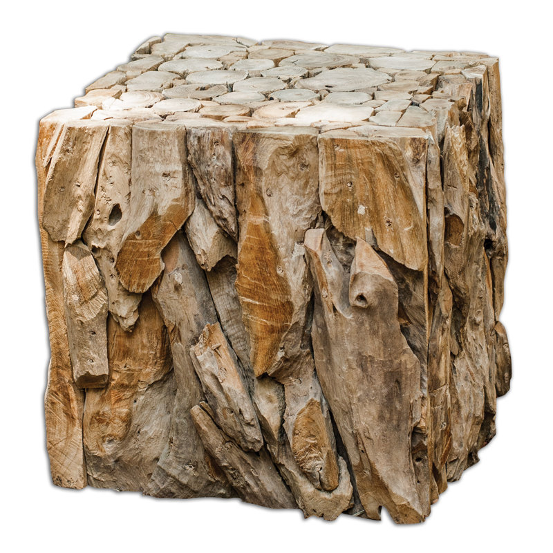 Mendes Solid Wood Tree Stump End Table