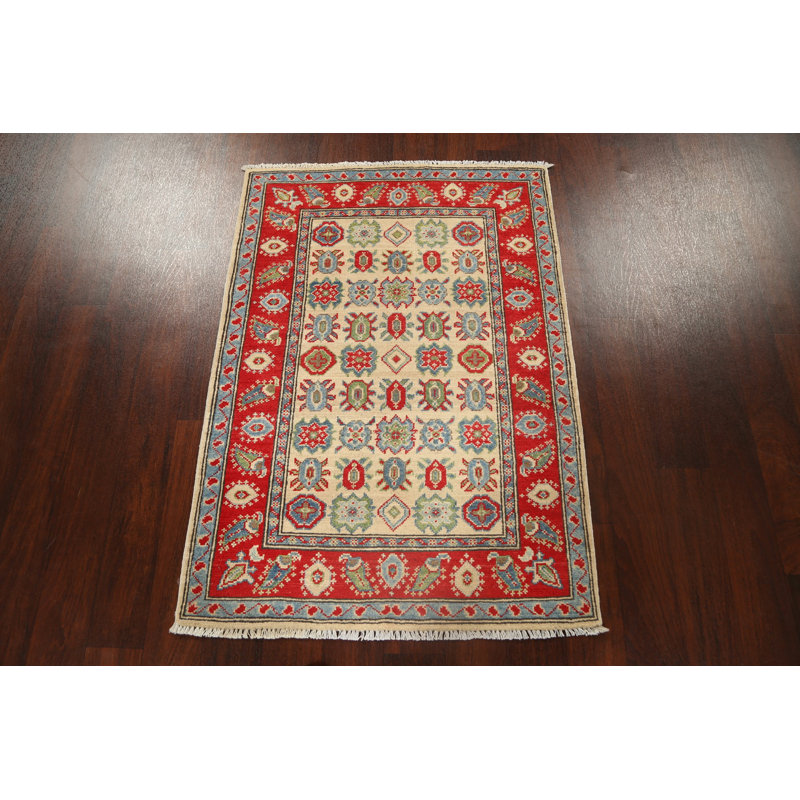 One-of-a-Kind 2'10" x 4' New Age Rectangle Wool Area Rug in Beige and Blue