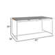 Campblin Outdoor Dining Table in Aluminum and Teak with Stone Top
