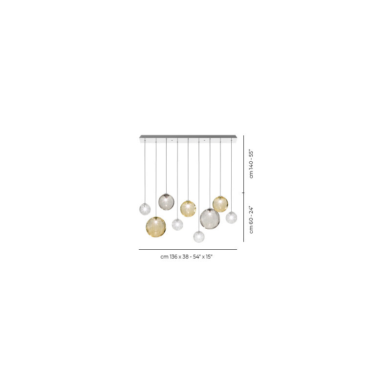 Puppet Suspension L9 Smoky Transparent Matt Black 1 G9 Ul, Amber Transparent;Smoky Transparent;Crystal, Glossy Chrome