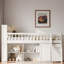 Lit mezzanine peu encombrant avec tablettes de rangement, tête de lit avec lumière DEL-1497572985-1497572984
