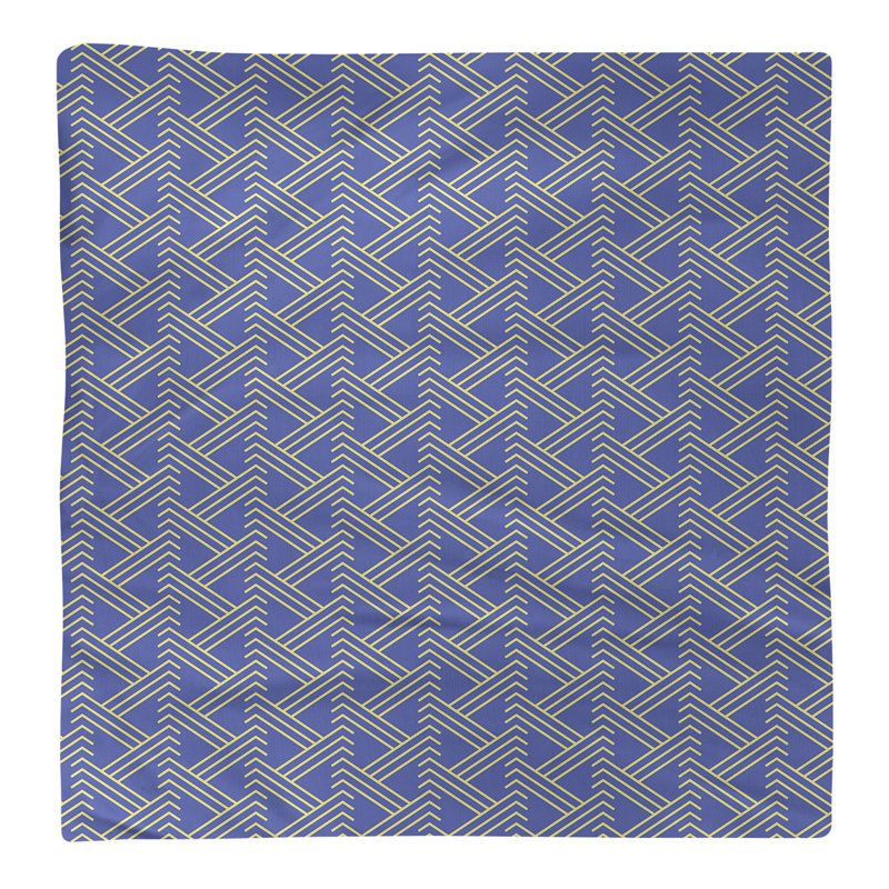 Serviette de table en coton Zig Zag, Bleu/jaune, Croisé en coton, H 0,1 po x l 10 po x P 10 po