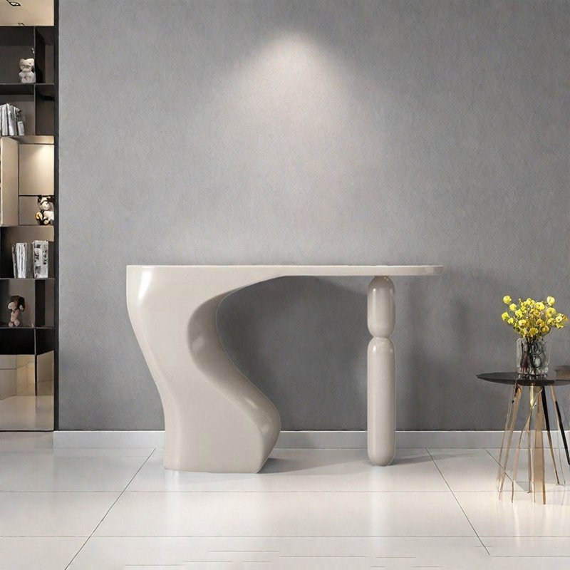 Console de style moderne et minimaliste, Beige, H 35,43 po x l 47,24 po x P 15,75 po