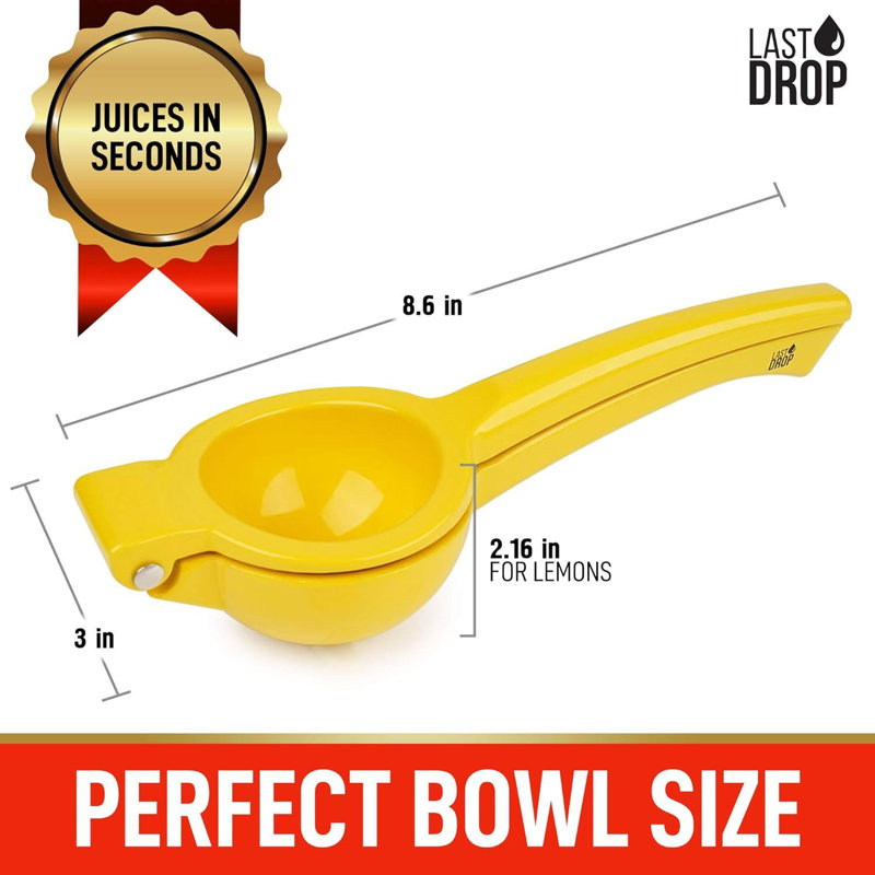 Presse-citron Zulay Kitchen - dernière goutte - bol simple - jaune