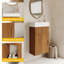 Meuble-lavabo flottant de 16,5 po avec lavabo intégré en céramique et rangement - parfait pour les petites salles de bain