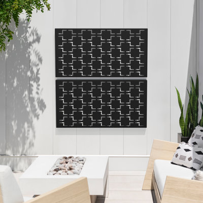 Screen Series Quadra Plastic Black Screen Panel (Set of 2)
