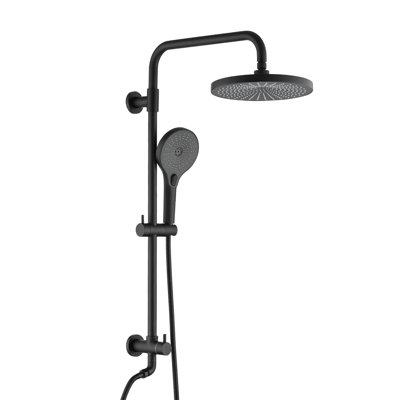 TOPCRAFT 10-Inch Rainfall Showerhead With Handheld Shower, Dual-Head Shower With Sliding Bar