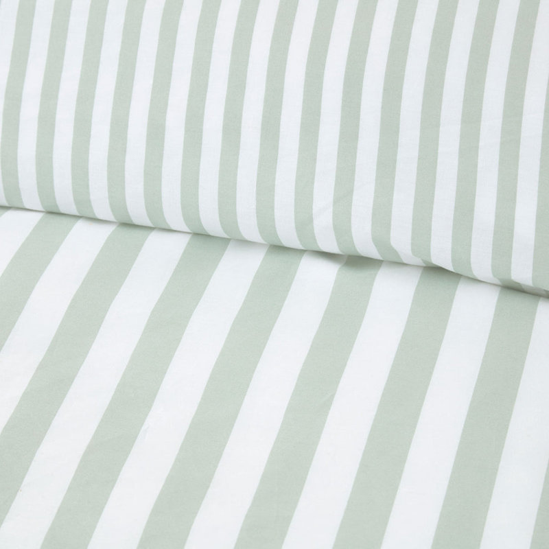 Cool Comfort Green Stripe Cotton Lyocell Duvet Set, King Size Bed (240 x 220 cm)
