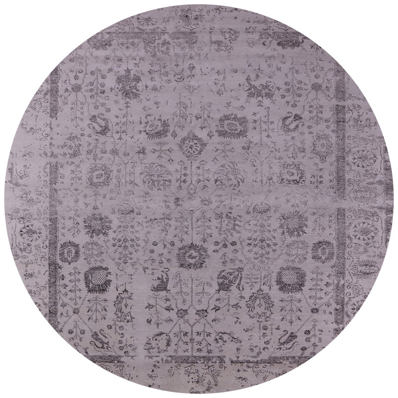 Tapis oriental gris / mauve, Rond 6 pi
