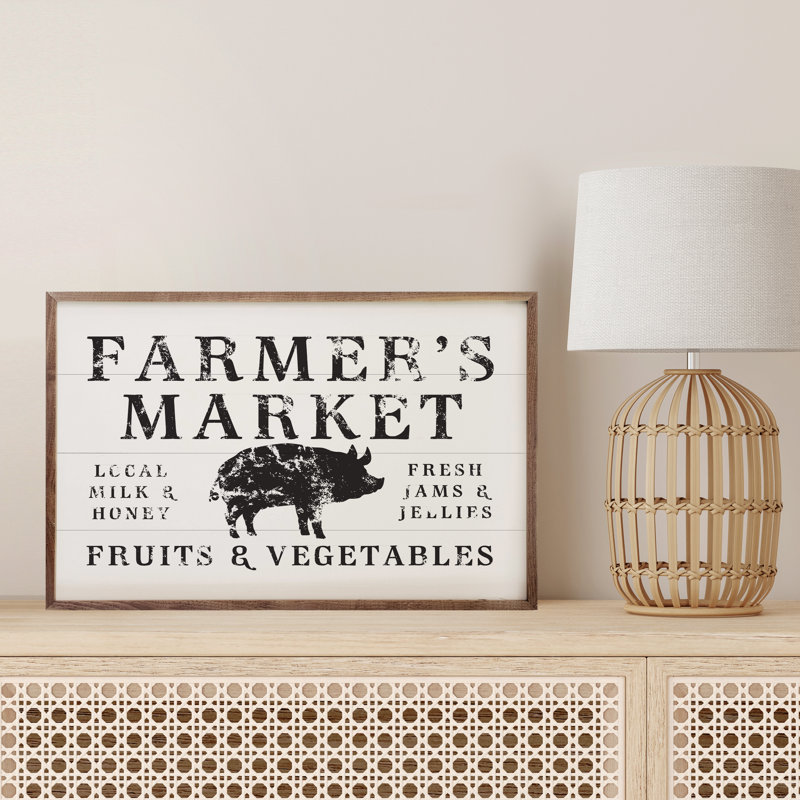 Farmers Market - fruits et légumes - cochon blanc, H 24 po x l 36 po