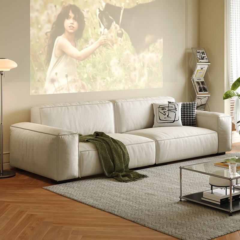 Coussin modulaire 100% polyester, H 29,13 po x l 94,49 po x P 37,4 po, Blanc