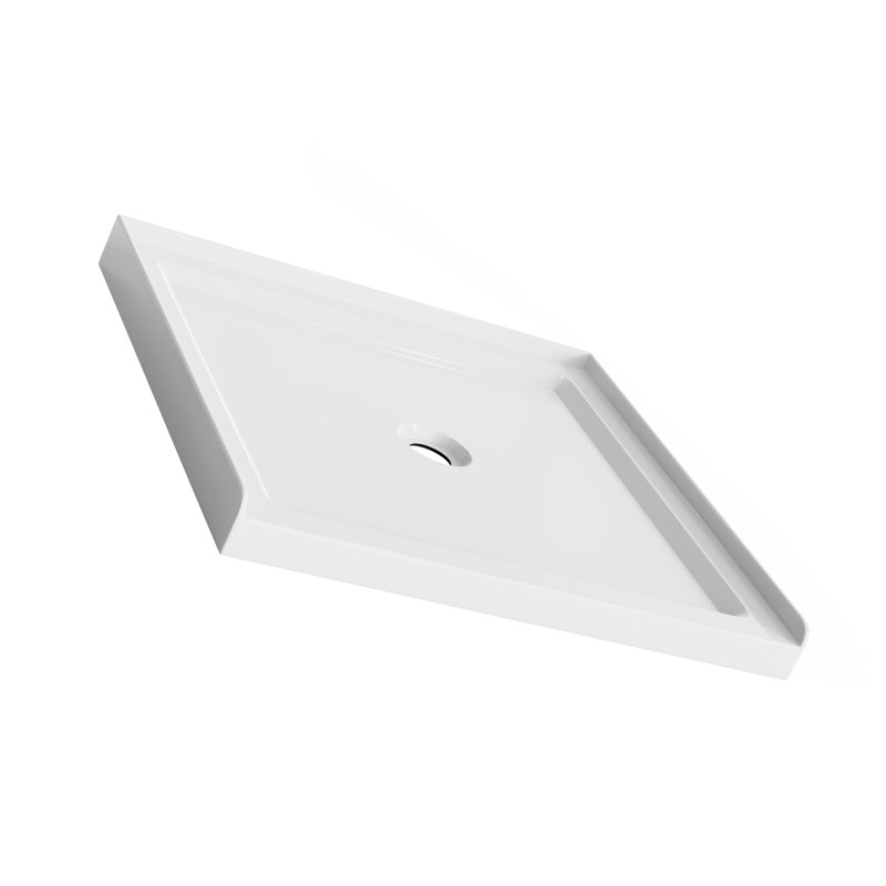 Base de douche 36 po x 36 po avec trois seuils et drain central