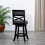 Tabouret pivotant avec dossier en X et siège en tissu gris anthracite Rich Brown