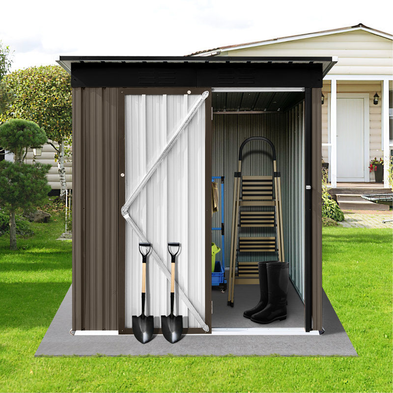Remise de jardin en métal 5 pi 4 pi - porte verrouillable