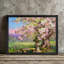 Art de jardin cerisier japonais noir, impression de paysage printanier impressionniste-526024798