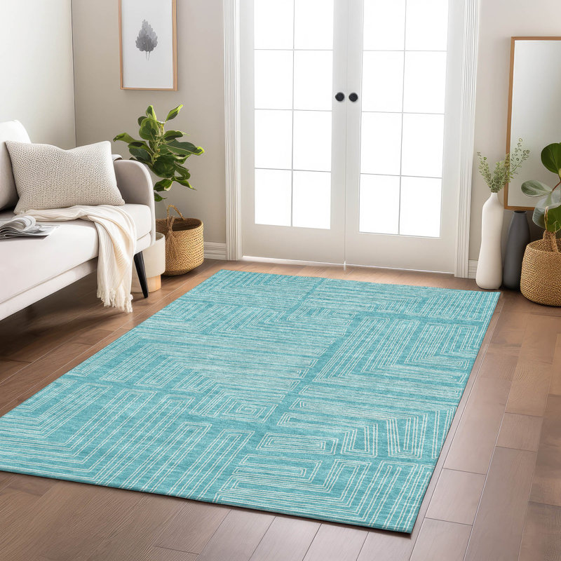 Tapis intérieur / extérieur lavable à la machine Chayden ACN1045, Rectangle 9' x 12'
