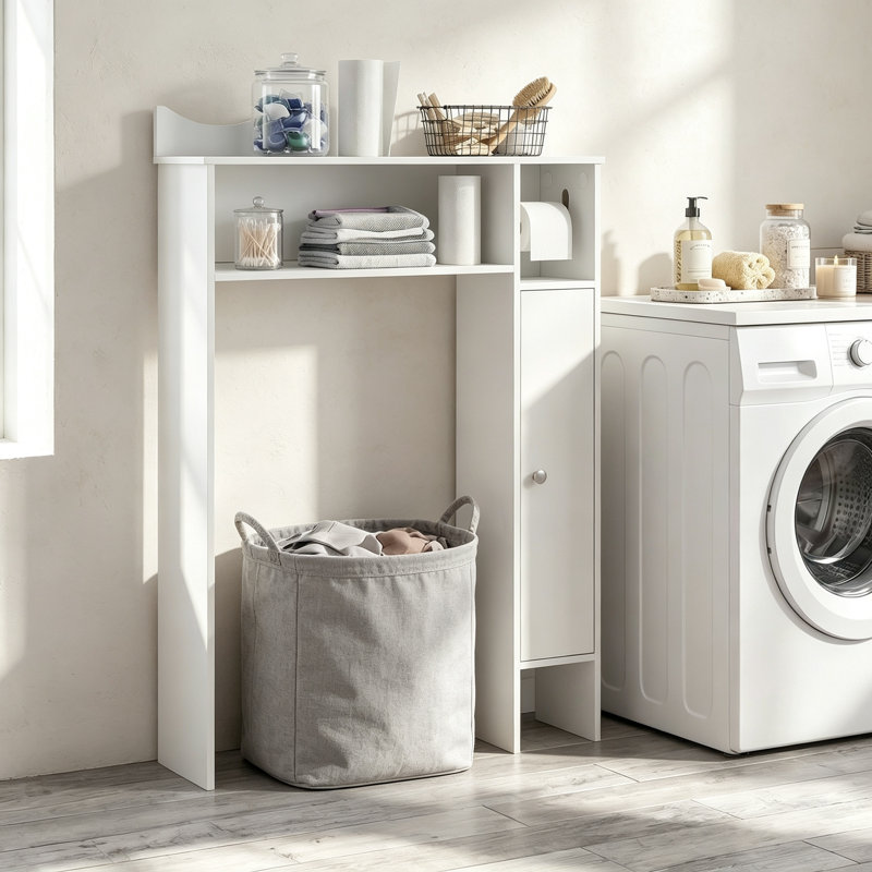 MDF Freestanding Over The Toilet Storage, White