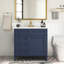Meuble-lavabo moderne 36 po avec lavabo, armoire bleue 2 tiroirs et espaces de rangement fonctionnels, rangement efficace de style contemporain, attrait-916293711