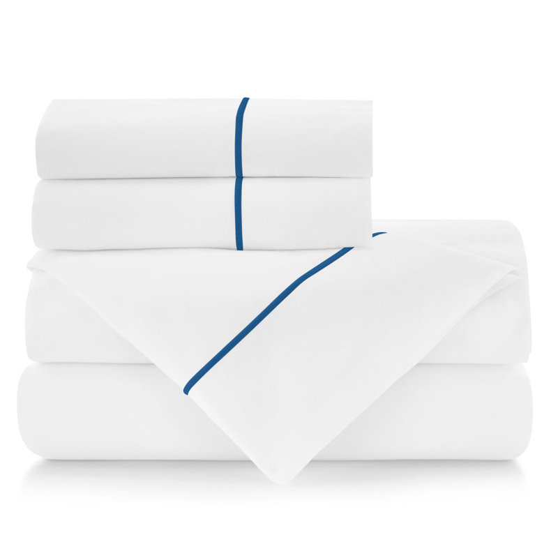 Linen King Size Cotton Percale Sheet Set with Pillowcases