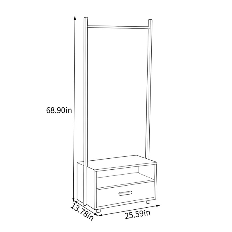 Portemanteau polyvalent et réglable avec rangement, Noir