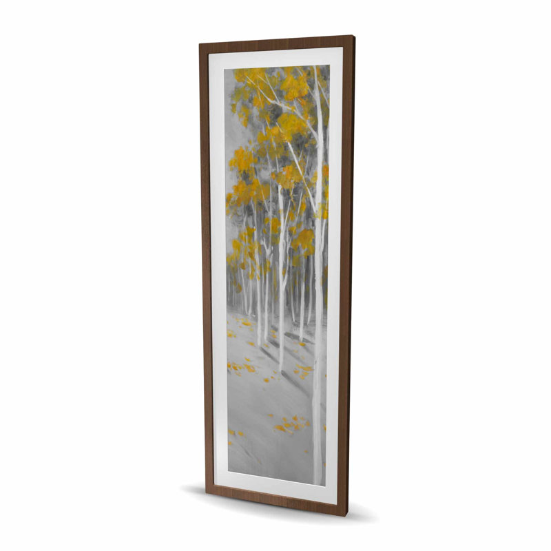 Imprimé forêt de bouleaux jaunes | Décoration de salon contemporaine, Brun, H 60 po x l 20 po