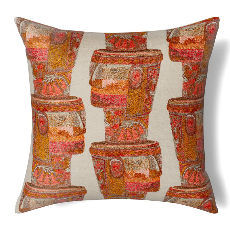 The Met x Ann Gish Kero Linen Blend Throw Square Pillow Cover & Insert