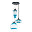 Luminaire suspendu en verre bleu dégradé à 3 lumières pour îlot de cuisine Lumora