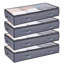 Lot de 2 boîtes de rangement empilables de 90 litres à placer sous le lit, avec couvercle transparent, pour livres, vêtements et plus encore. Tissu non tissé inodore, pliable et peu encombrante. Panneau transparent, gris foncé, profondeur 27,2 cm, largeur 25,5 cm.