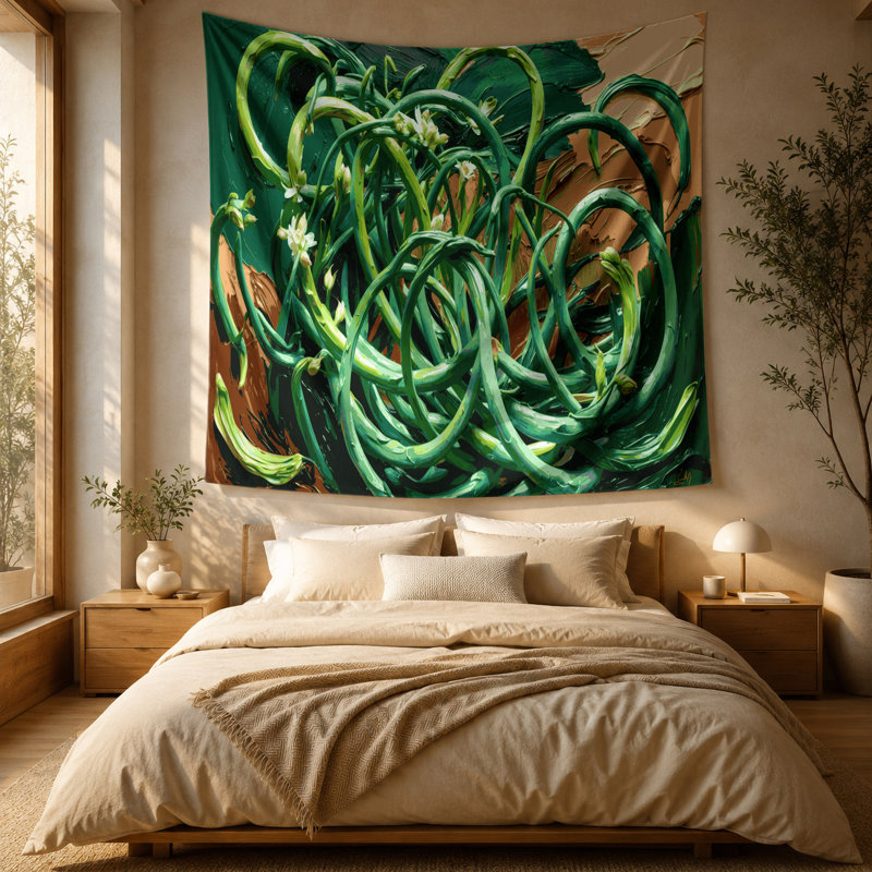 Tapisserie murale «Légumes et ail», 88" x 104"