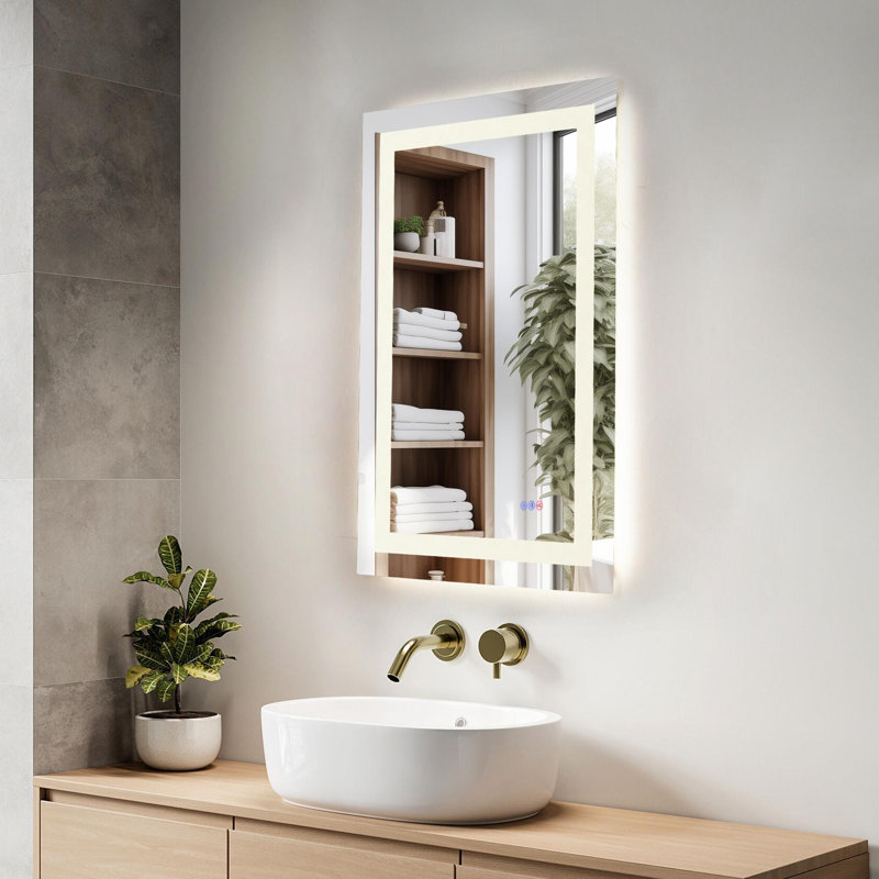 Miroir DEL Riven, couleur réglable 3000K / 4200K / 6400K, 24 po x 30 po, Rectangulaire